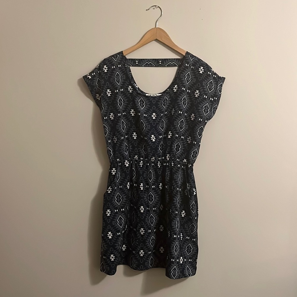 Pink Rose Aztec Print A-Line Dress - Size XL